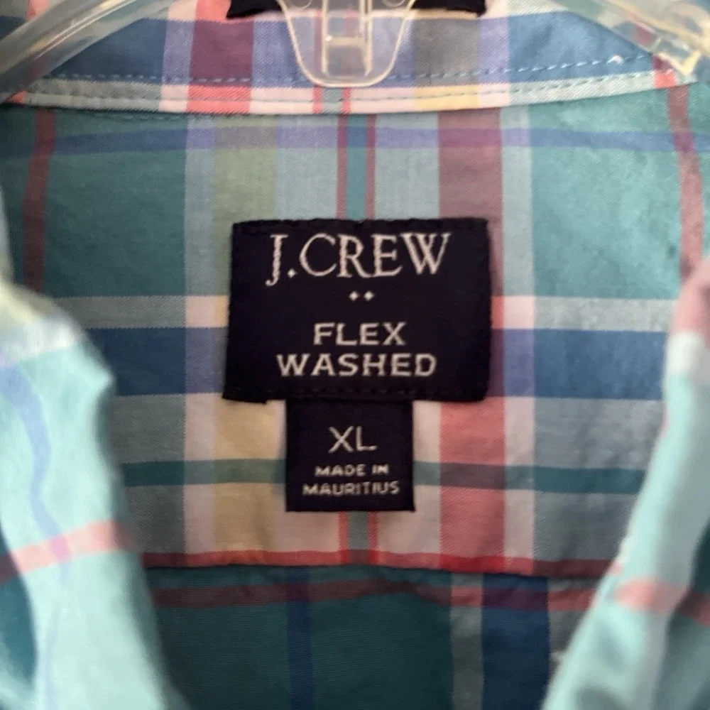 J.Crew Mens XL‎ Flex Washed Plaid Button Down Shirt Stretch Long Sleeve BP971